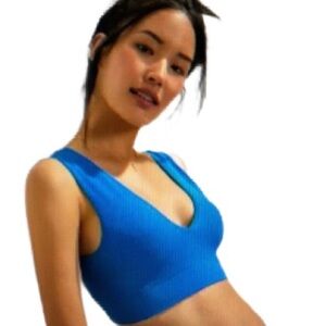 Anthropologie Sasha Seamless V-Neck Bralette in Deep Cyan Size M/L